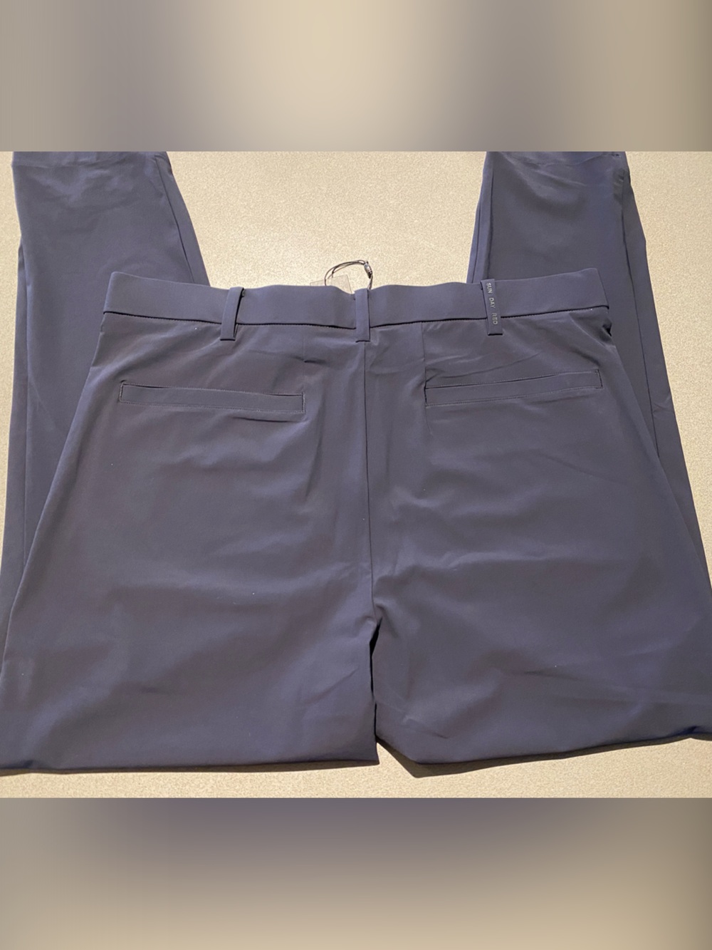 Modern Navy Jogger Pants with Pockets and belt loops. Soft and comfy. - Picture 5 of 7
